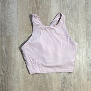 Athleta Pale Blush High-Neck Workout Crop Tank